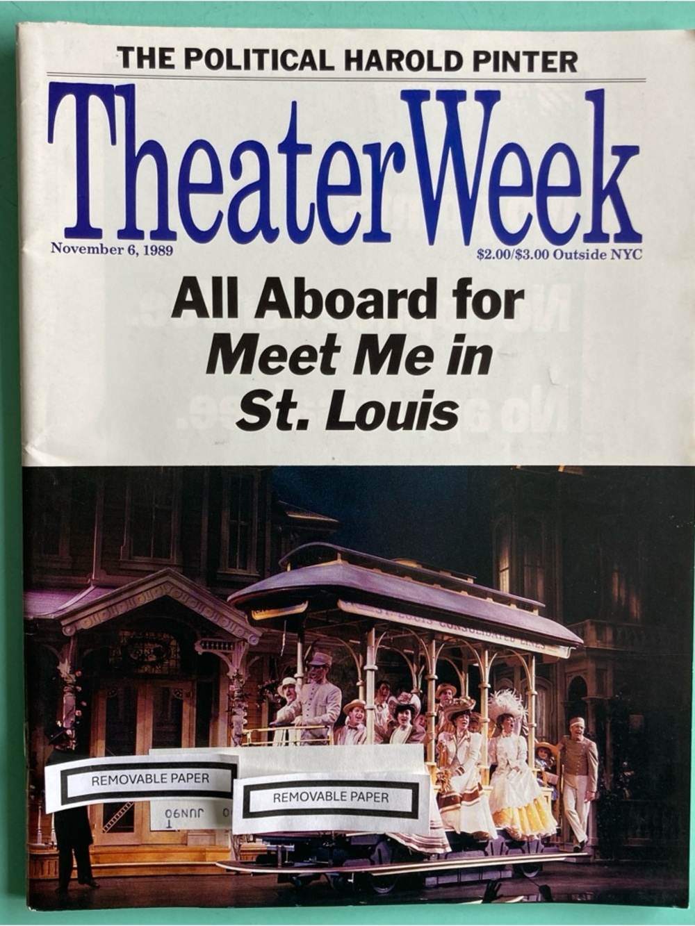 Meet Me in St. Louis - Harold Pinter Theater Week Magazine November 6 1989 Label